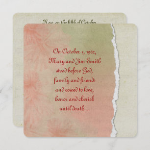 Torn Paper Vow Erneuerung Einladung