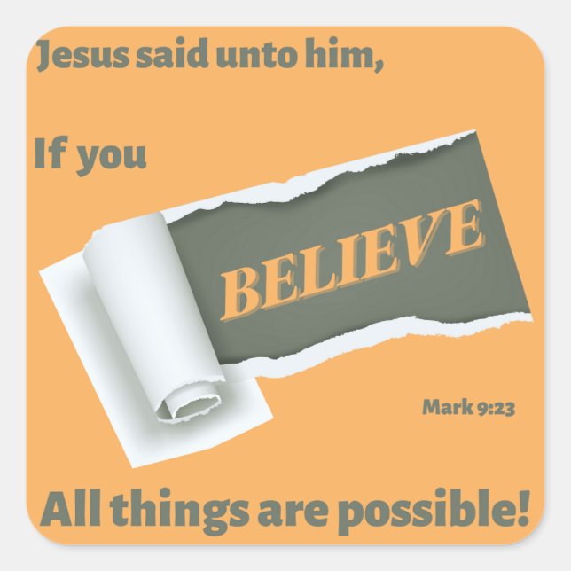 TORN PAPIER REVEALS "GLAUBEN" SQUARE STICKER (Vorderseite)