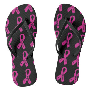 Torn Ribbon/Badass...Brustkrebs Flip Flops