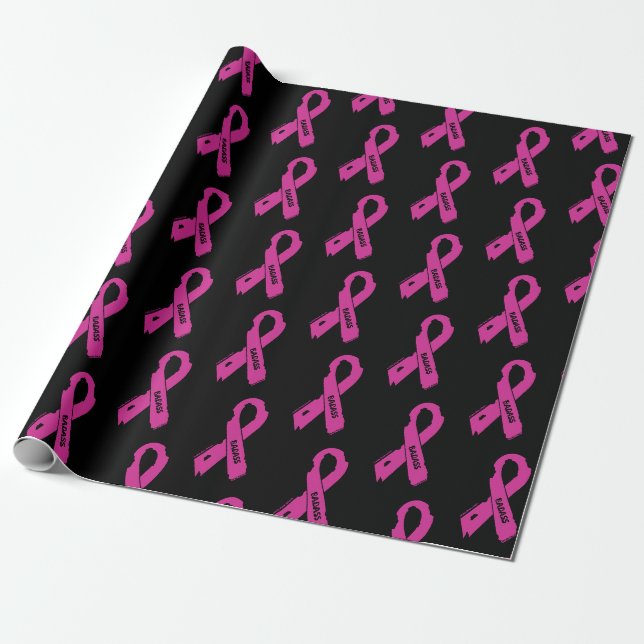 Torn Ribbon/Badass...Brustkrebs Geschenkpapier (Ungerollt)