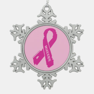 Torn Ribbon/Krieger...Brustkrebs Schneeflocken Zinn-Ornament