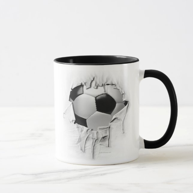 Torn Soccer 11 oz Ringer Tasse (Rechts)