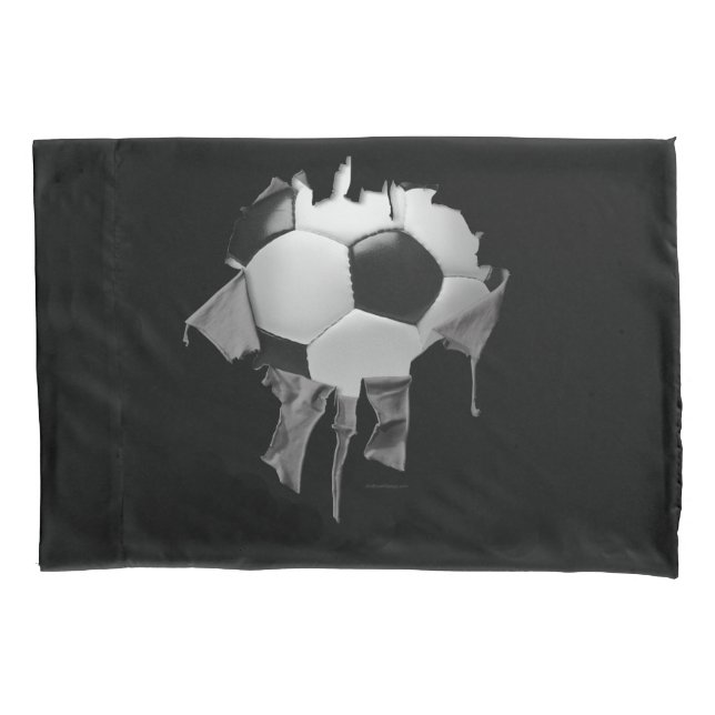 Torn Soccer Dark Pillowcase Kissenbezug (Vorderseite)