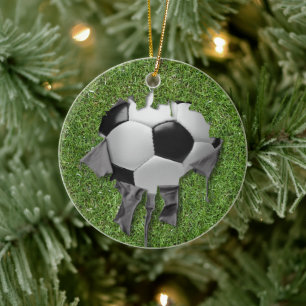 Torn Soccer Keramik Ornament
