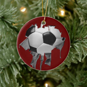 Torn Soccer Keramik Ornament