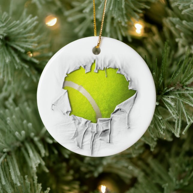 Torn Tennis Keramik Ornament (Baum)