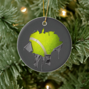 Torn Tennis Keramik Ornament