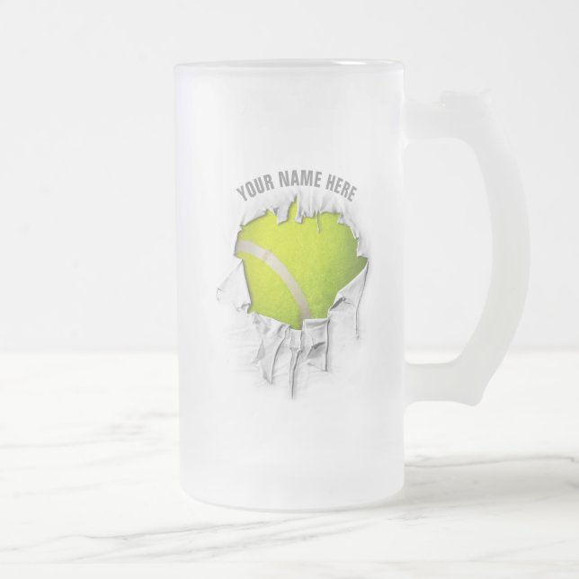 Torn Tennis Mattiert Glass Beer Tasse (Rechts)