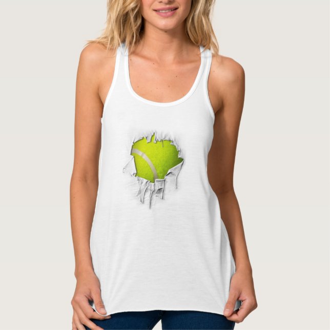 Torn Tennis Sports Bra Tank Top (Vorderseite)