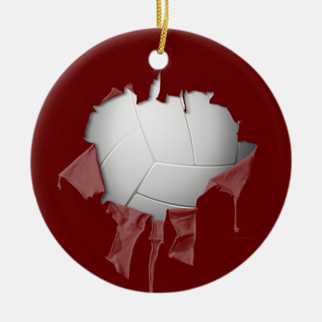Torn Volleyball Keramik Ornament (Vorne)