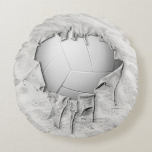 Torn Volleyball Rund dunkles Kissen