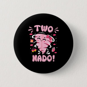 Tornado 2 Geburtstag Mädchen Zwei Nado 2. Geburtst Button
