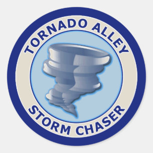 Tornado Alley Storm Chaser Runder Aufkleber