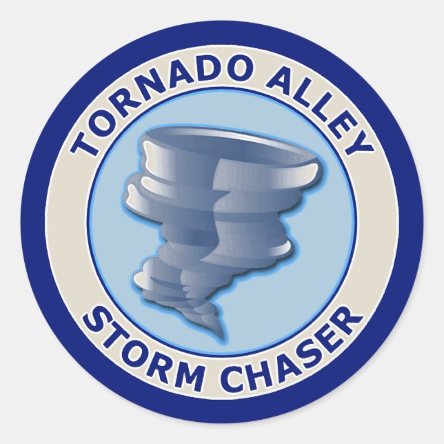 Tornado Alley Storm Chaser Runder Aufkleber (Vorderseite)