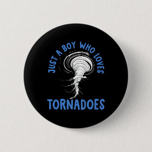 Tornado Birthday Boy Storm Chaser Boys Kinder Weav Button