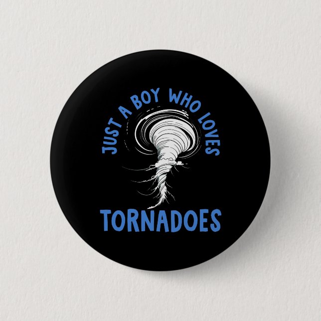 Tornado Birthday Boy Storm Chaser Boys Kinder Weav Button (Vorderseite)