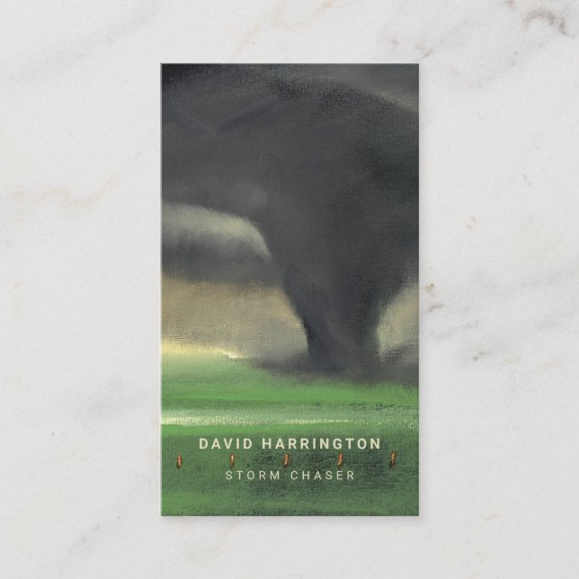 Tornado Custom QR Code Scannable Weather Chaser Bu Visitenkarte (Vorderseite)