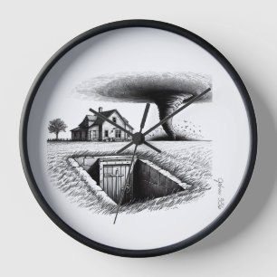 Tornado House Cellar mit Kreuz Uhr
