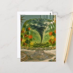 Tornado in der Gelatine-Nachspeise Surreal Art Postkarte