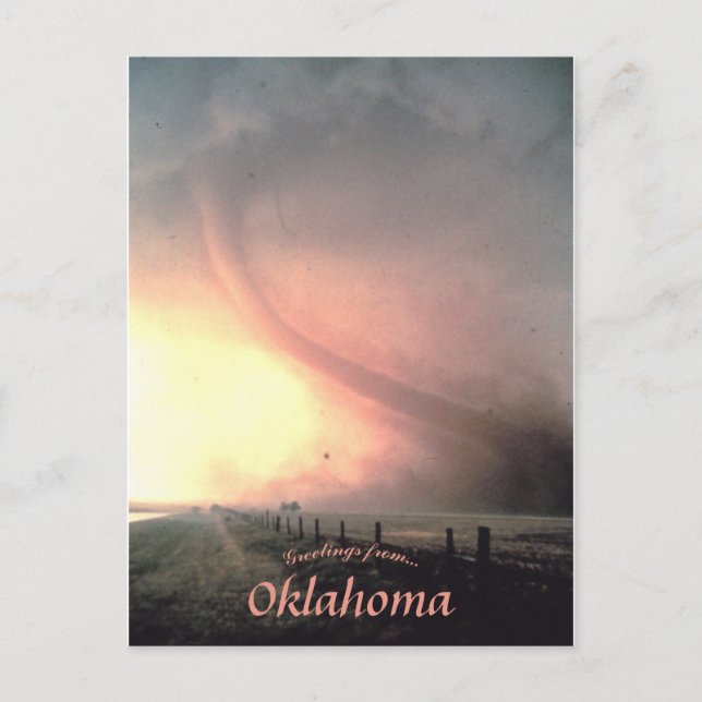Tornado in der Nähe von Cordell Oklahoma Einladungspostkarte (Vorderseite)