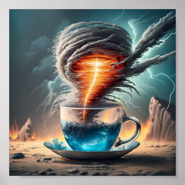 Tornado in einem Teacup Poster (Vorne)
