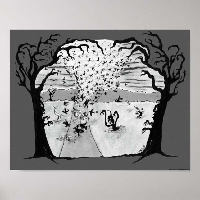 "Tornado of Crows" Poster (kein Text) (Vorne)