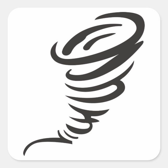 Tornado Quadratischer Aufkleber (Vorderseite)