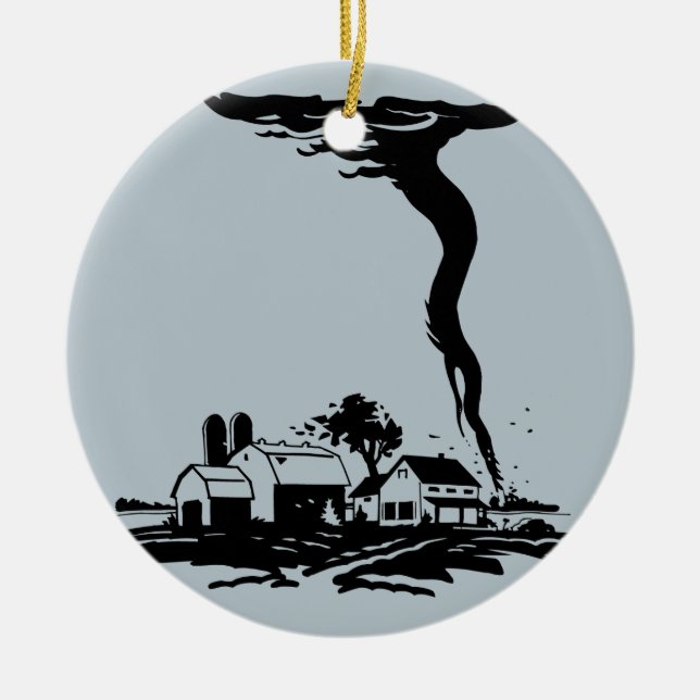 Tornado Storm Chaser Farm House Keramik Ornament (Vorne)
