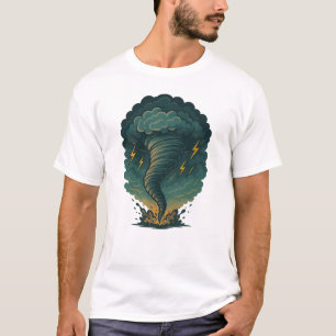 Tornado Storm Illustration   Leistungsstarker Blit T-Shirt
