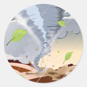 Tornado Twister Runder Aufkleber