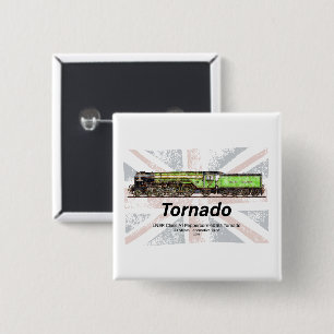 Tornado Vintage-Dampflokomotive Englische Lokomoti Button