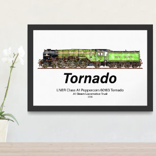 Tornado Vintage-Dampflokomotive Englische Lokomoti Poster