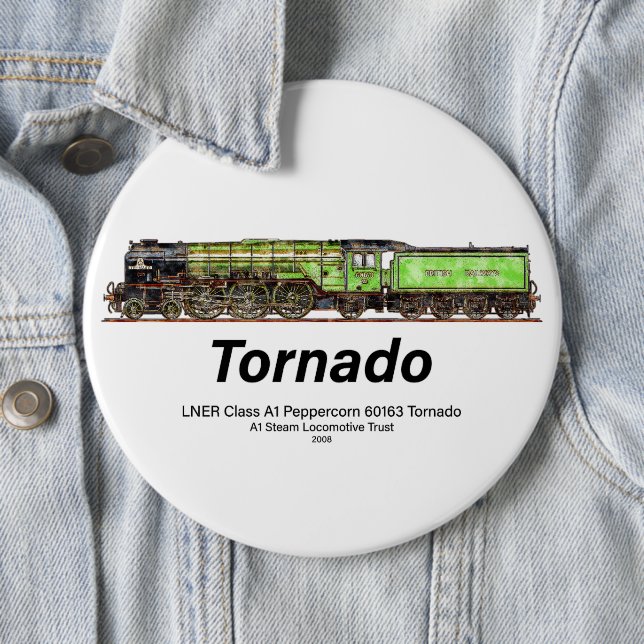 Tornado Vintager Dampfzug Englische Lokomotive Button (Beispiel)