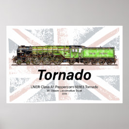 Tornado Vintager Dampfzug Englische Lokomotive Poster