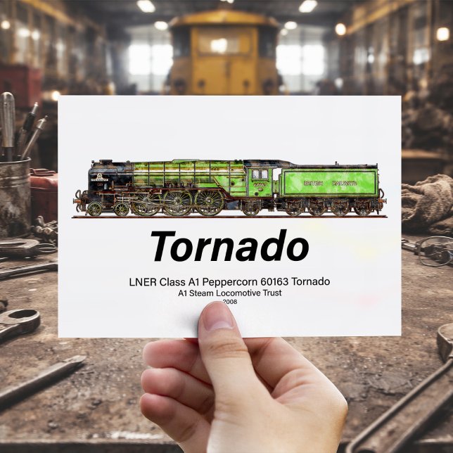 Tornado Vintager Dampfzug Englische Lokomotive Postkarte (Tornado Vintage Steam Train English Locomotive. Postcard)
