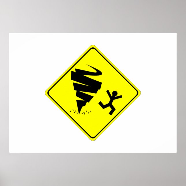 Tornado Warning Sign Poster (Vorne)