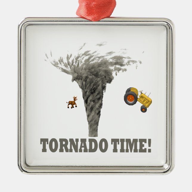 TORNADO-ZEIT SILBERNES ORNAMENT (Vorne)