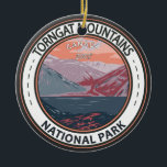 Torngat Mountains National Park Canada Abzeichen Keramik Ornament<br><div class="desc">Torngat Mountains National Park Vektorgrafik Design. Im Park kann man Eisbären und Karibu sehen,  die inmitten einiger der ältesten Felsen der Erde herumlaufen.</div>