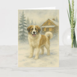 Tornjak Holiday Glow – Watercolor Winter Card Feiertagskarte