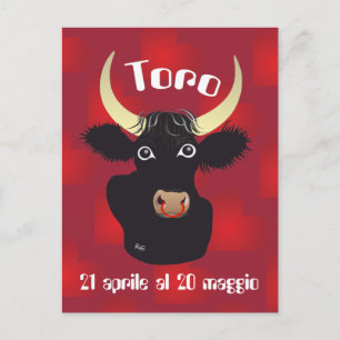 Toro 21 aprile al 20 maggio Cartolina Postkarte