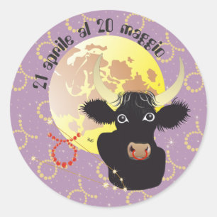 Toro 21 aprile al 20 maggio Etichetta Runder Aufkleber
