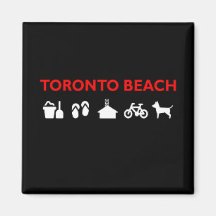 Toronto Beach Icons Dark Color Magnet