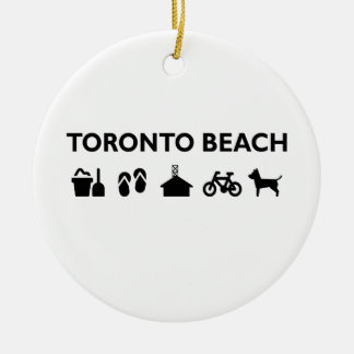 Toronto Beach Icons Monotone Black Keramikornament