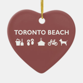 Toronto Beach Icons Monotone Dark Keramikornament
