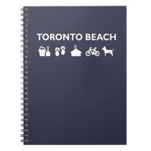 Toronto Beach Icons Monotone Dark Notizblock
