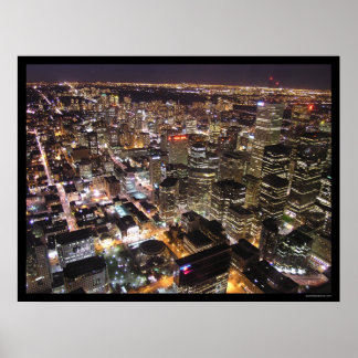 Toronto bei Nacht vom CN Tower Poster
