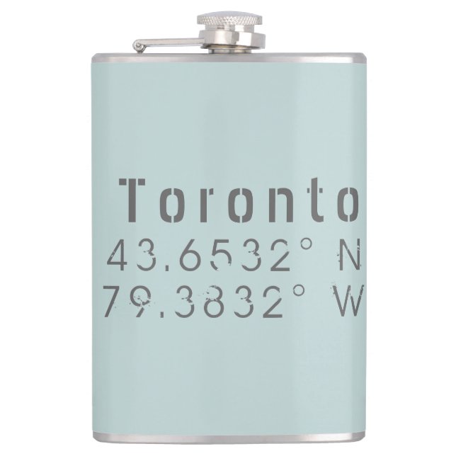 Toronto Breitengrad Längengrad Flachmann (Vorderseite)