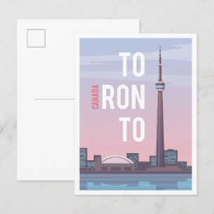 Toronto Canada Art Vintage Travel Illustration Postkarte