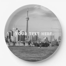 Toronto Canada Black and White Vintag Custom Paper Pappteller