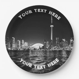 Toronto Canada Black and White Vintag Custom Paper Pappteller